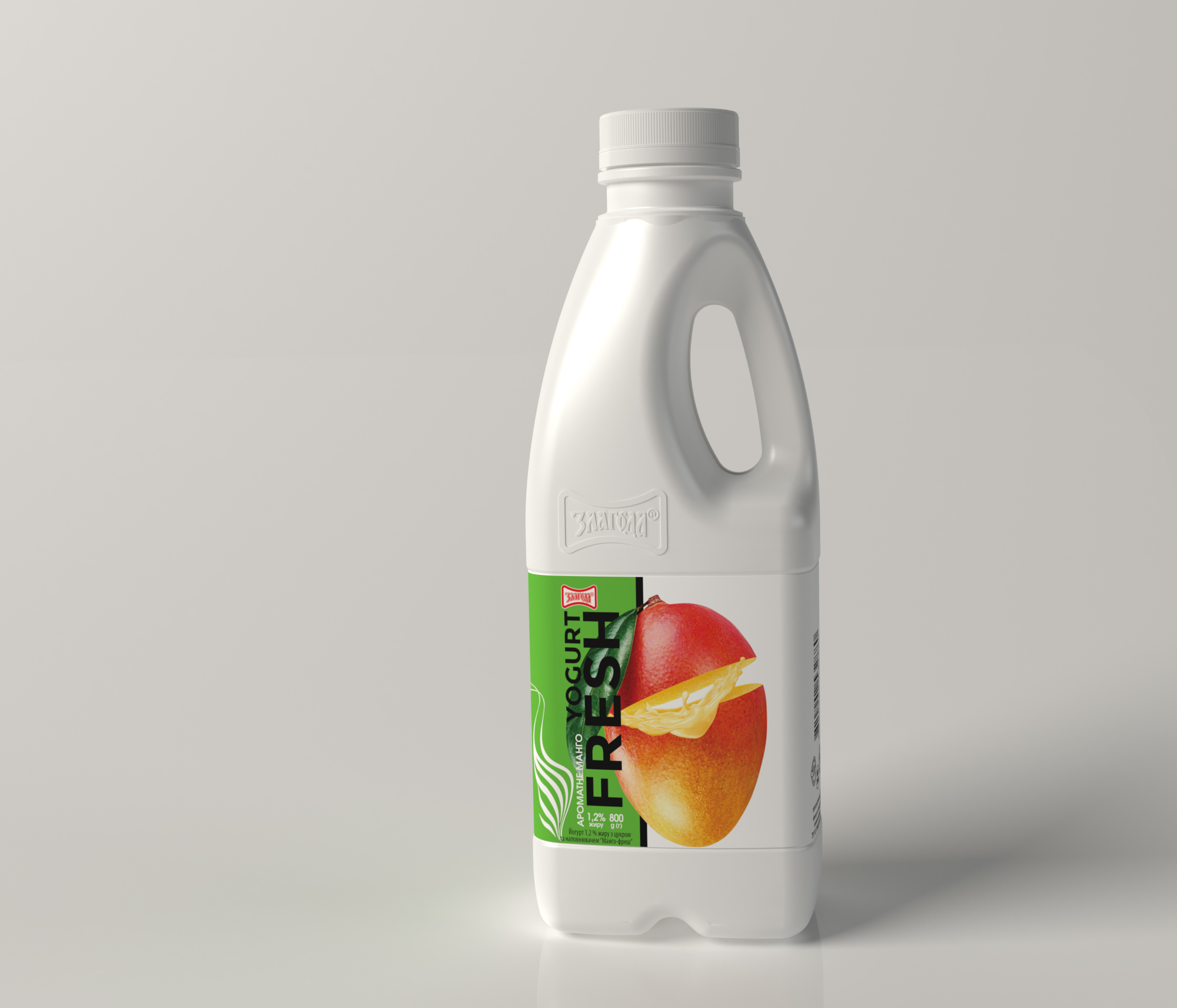 Йогурт-фреш 1,2% 800гр з цукром та наповнювачем "Ароматне манго" Злагода